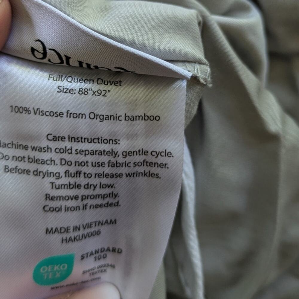NEW Quince Full Queen Bamboo Duvet Cover 100% Organic Eucalyptus NO INSERT/SHAMS - Picture 4 of 5